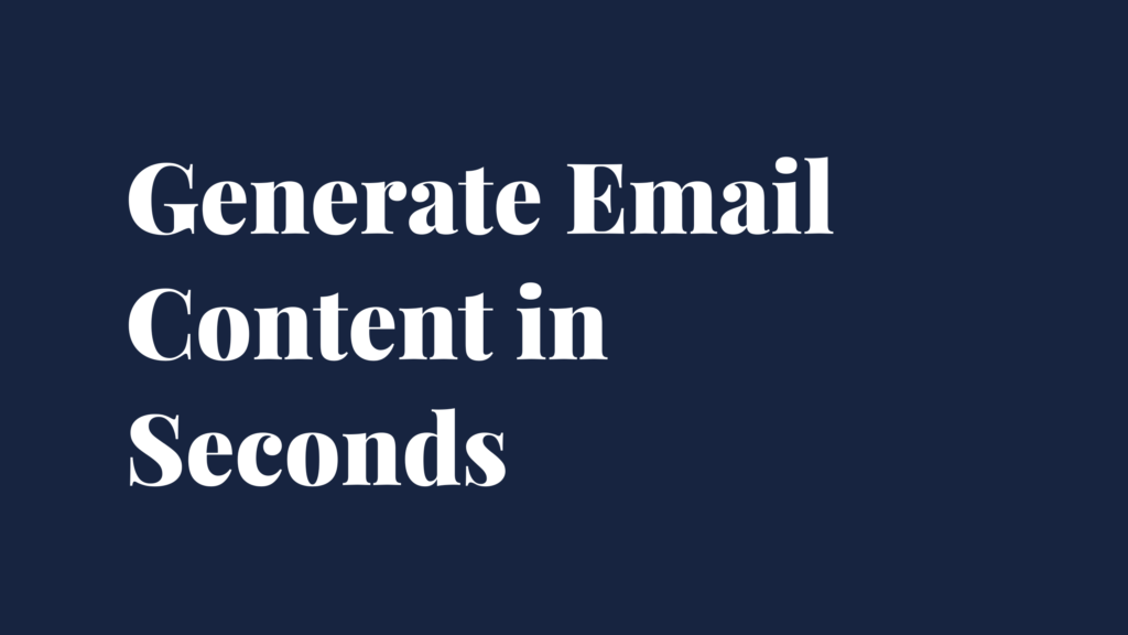 Email Content Generator